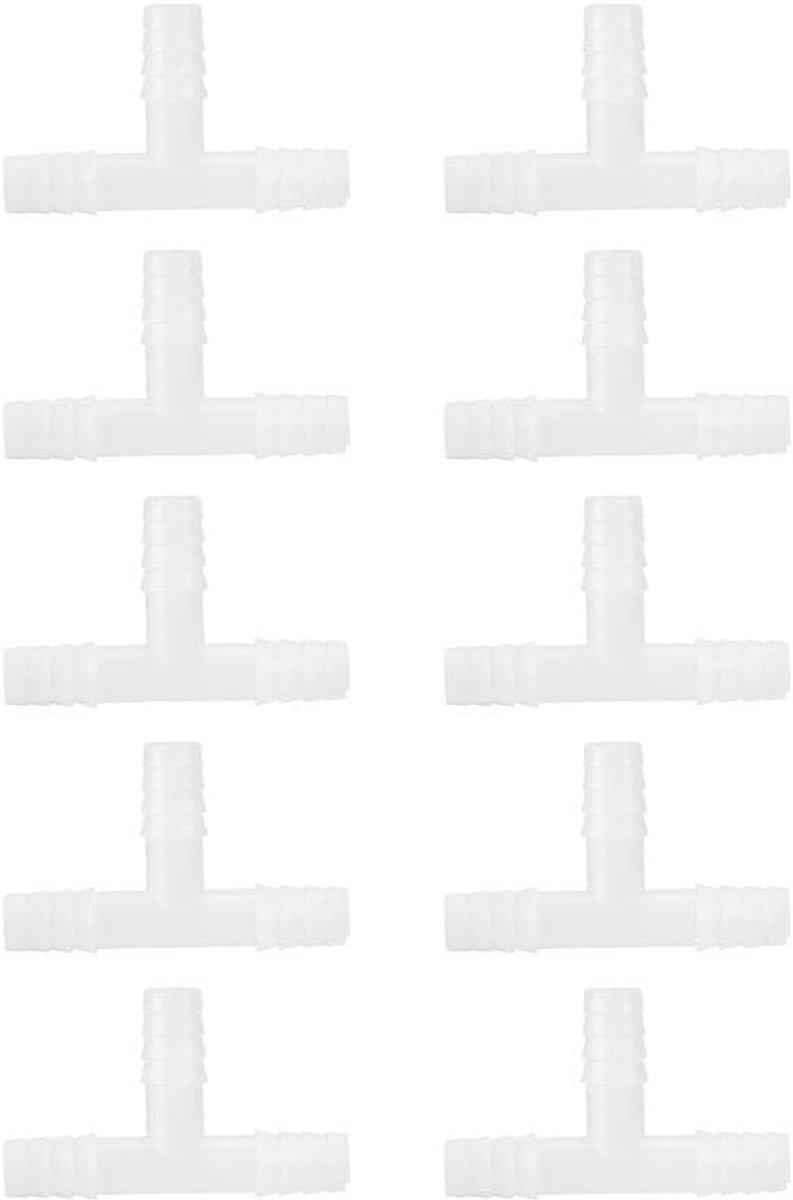 10 Stuks 3-Weg Inline Luchtbuiskoppeling T-Connector voor Luchtvolume Controle in Aquarium 8mm ABS Accessoires voor Luchtpomp
