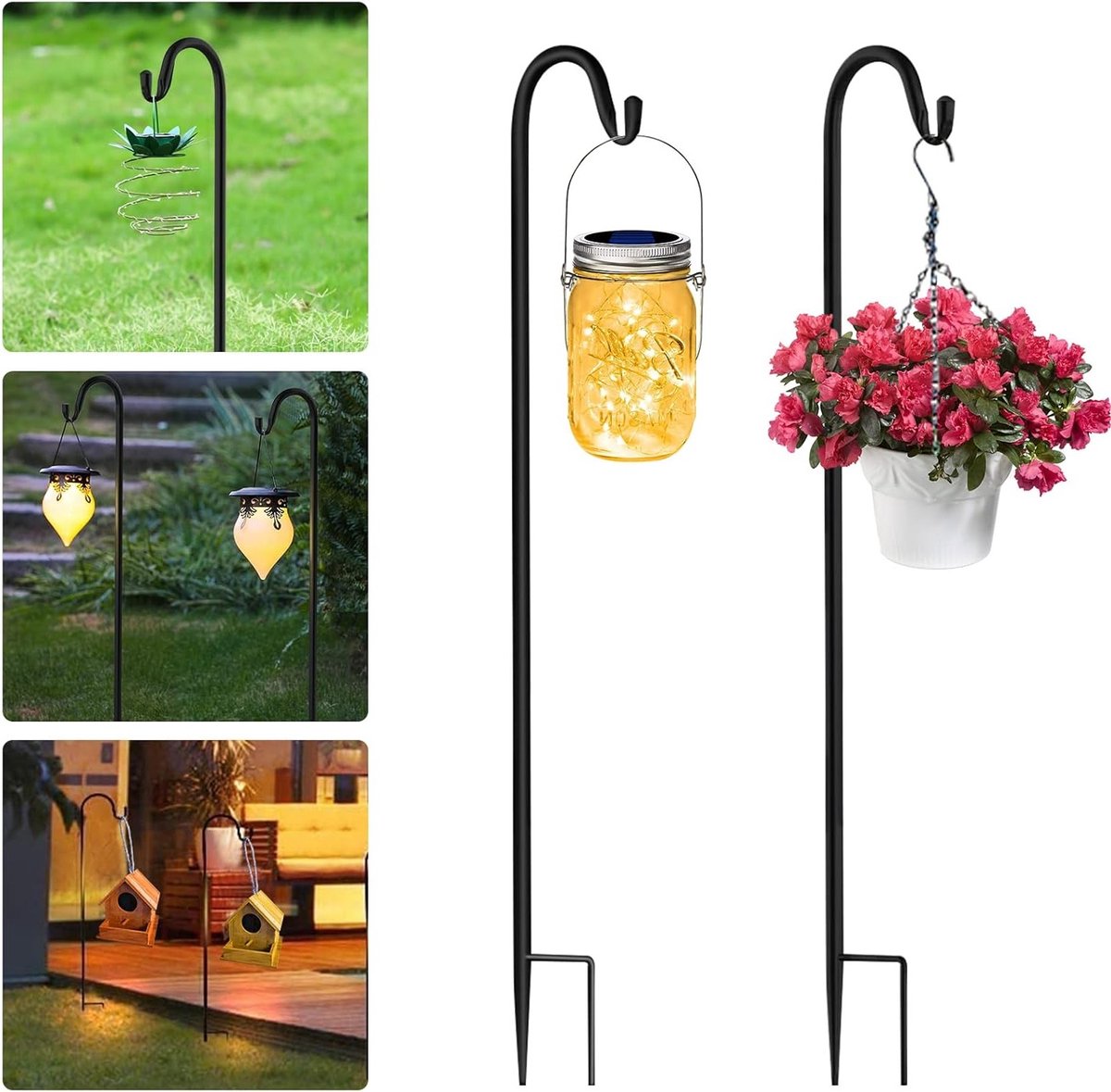 2 Stuks Haken voor Honden - 100 cm IJzeren Haken voor Buiten - Tuinverlichting, Bloembakken en Decoratie voor Feestdagen en Tuin vogels