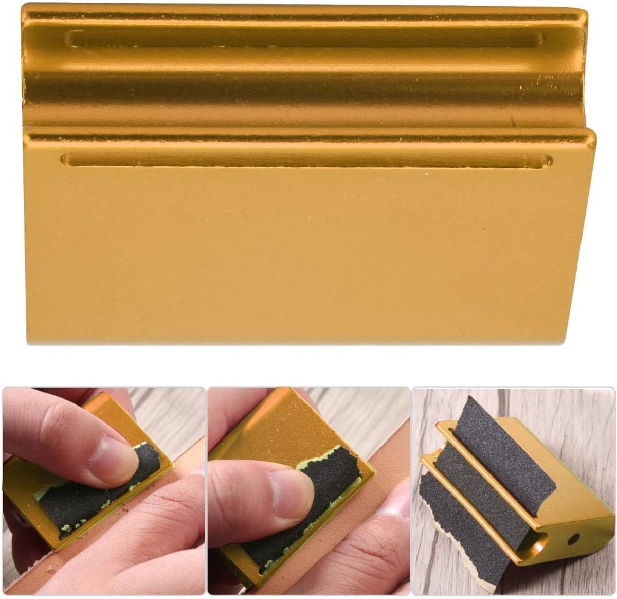 Randen polijstgereedschap - Aluminiumlegering randen slicker burnisher - Trimmen slijpgereedschap voor doe-het-zelf lederhandwerk - Goudkleurig .