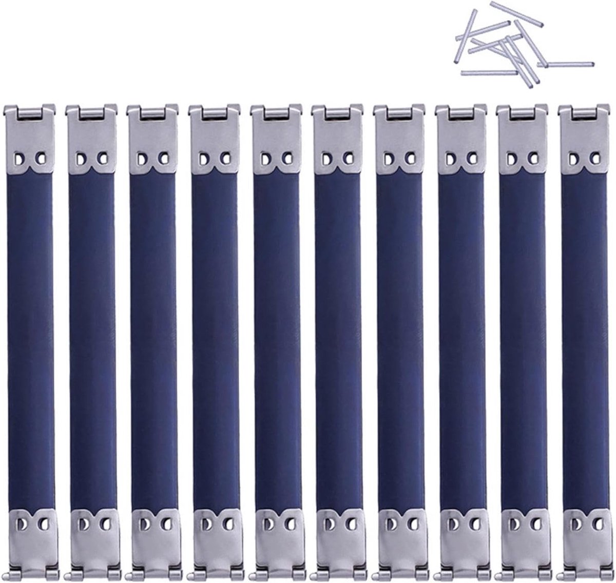Set van 10 metalen interne sluitingen met flexibele sluiting voor handgemaakte tassen en DIY-projecten - 10 cm lengte