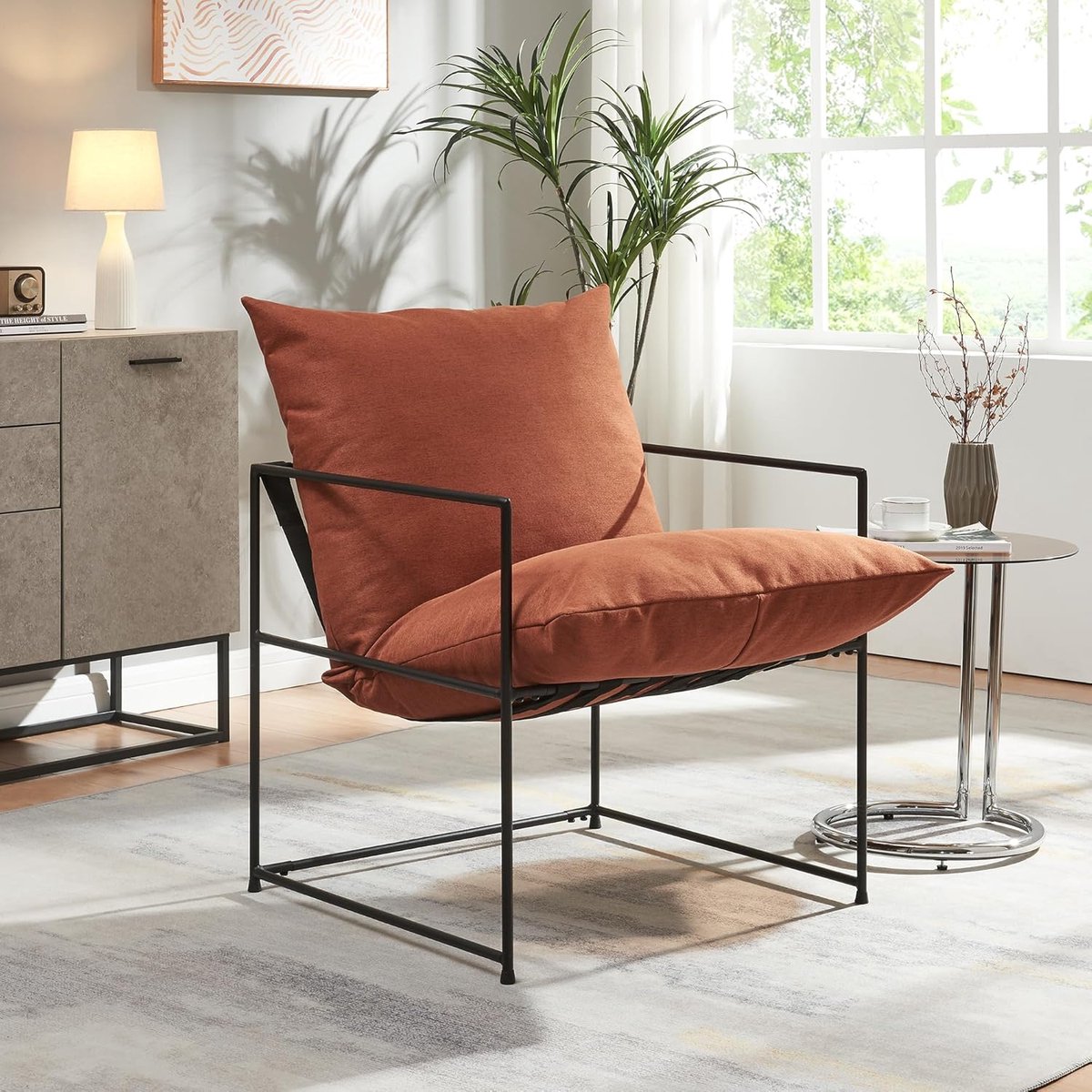 Fauteuil – Meuble Paris Luxe - 90x61x70 cm - Zwart - Paris Luxe Relaxstoel Metalen Frame - Medahomestore