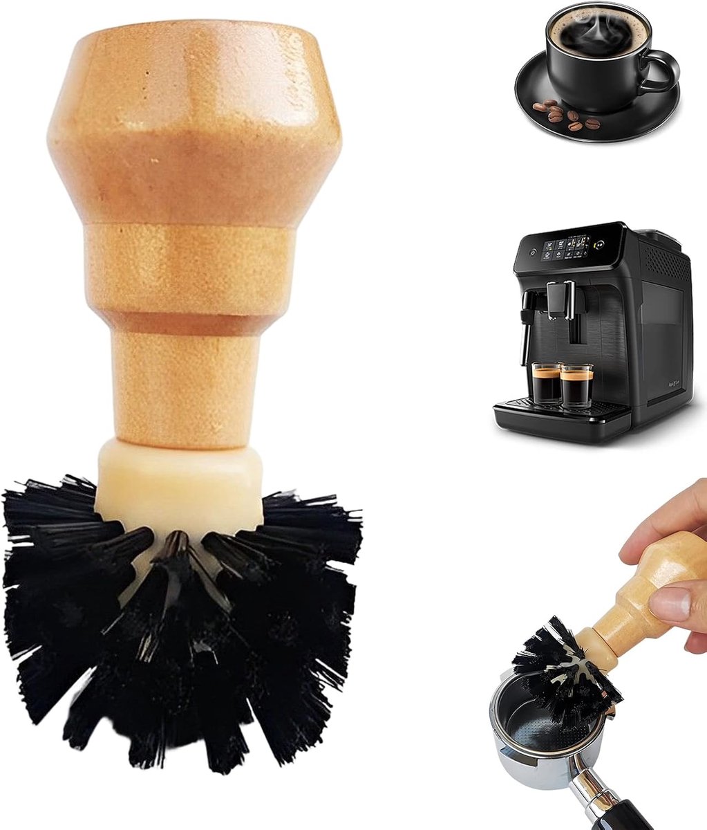 Koffiefilter, reinigingsborstel, professioneel Barista-gereedschap, koffiezeefdrager, mand, borstel, espresso, koffiereinigingsborstel voor zowel 51 als 54-58 mm poederschalen