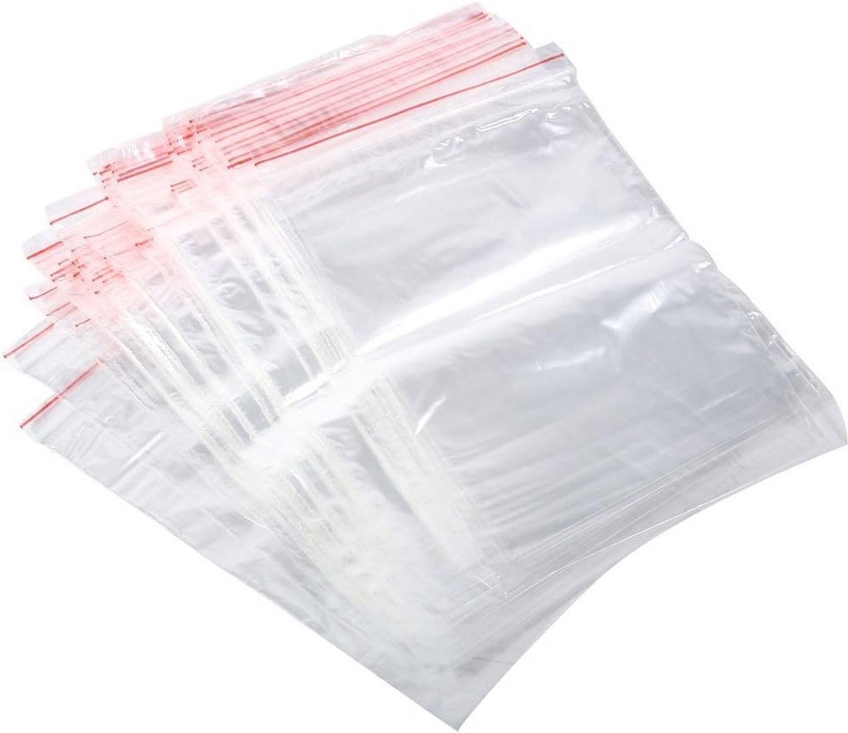 100 Stuks Plastic Snap Closure Tassen 10 x 15 cm - Herbruikbare, Waterdichte en Sluitbare Zakjes