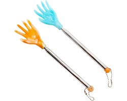 Praktische Rvs Rugkrabber Set van 2, Uittrekbare Hand Scraper voor Jeuk en Ontspanning