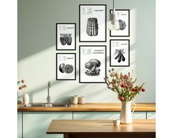 Groenteposters Set - Decoratie Prints - Keuken Decoratie - 250g Antalis Papier - A3 en A4 - Groen