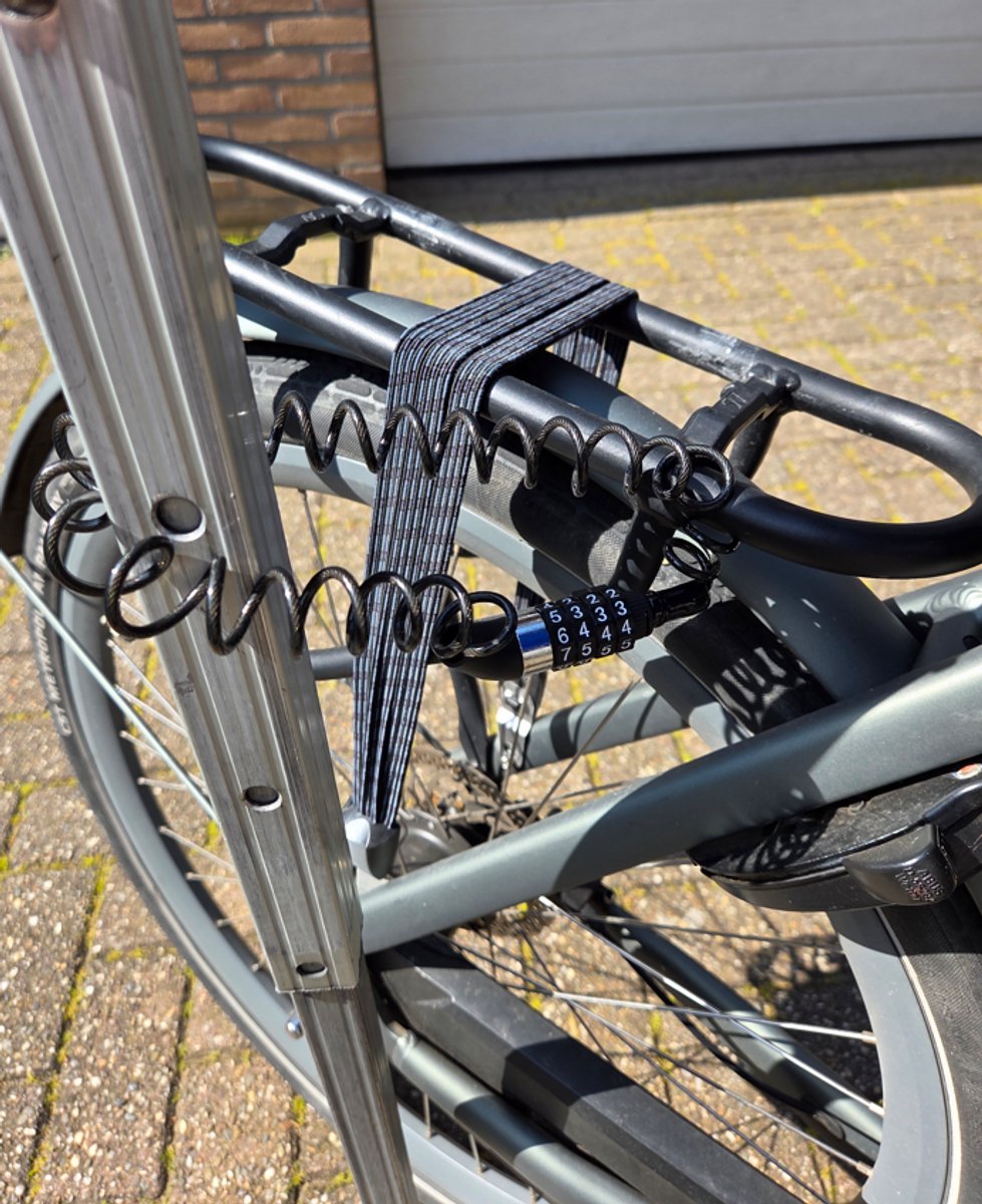 Rieba® Kabelslot 100 CM - Fiets - Mountainbike - Racefiets - Lichtgewicht Slot - Fietsslot Compact - Cijferslot geschikt voor Fiets, Helm & Bagage - Zwart – foto 3