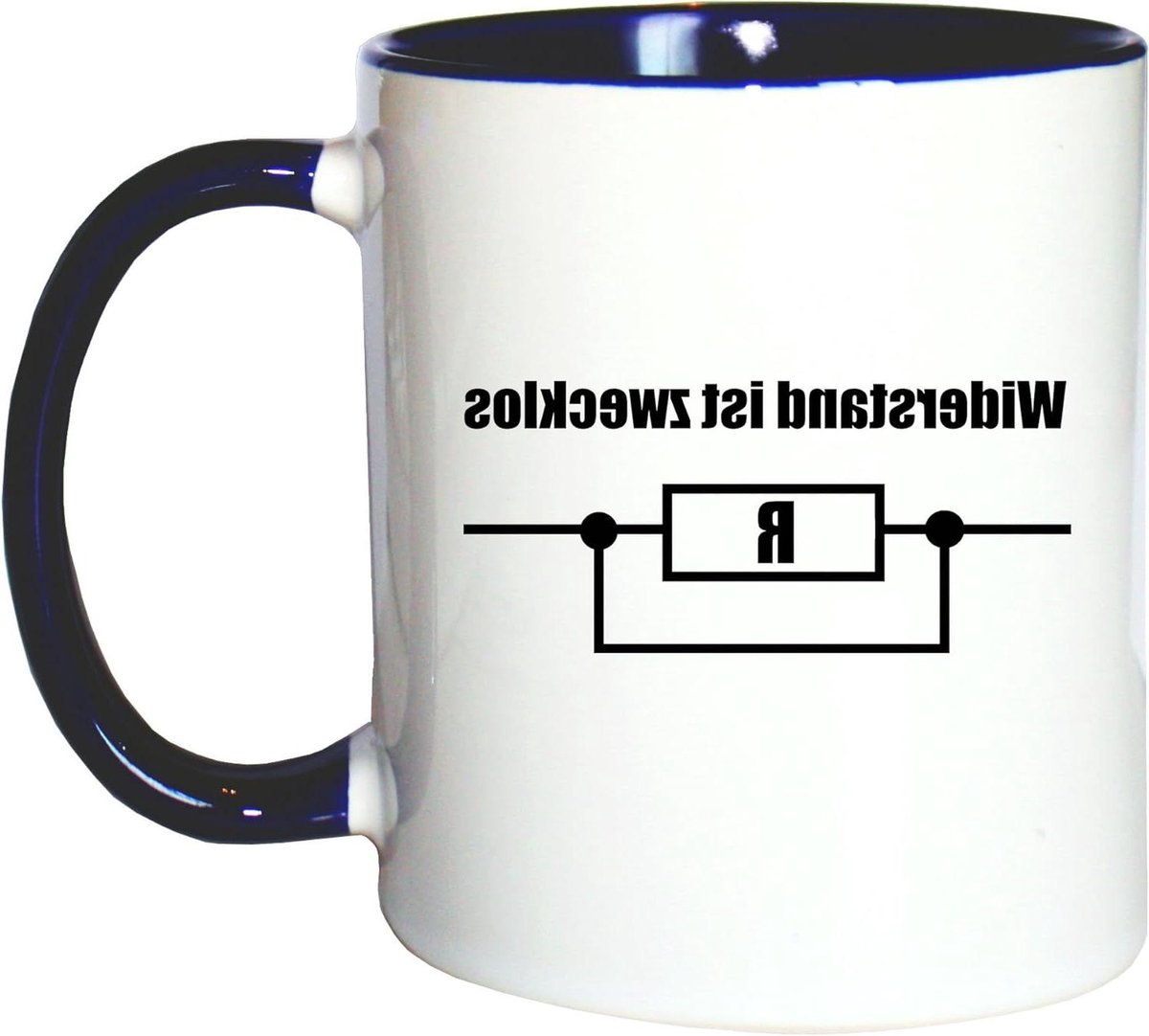 Koffiemok - Theekop Mok - Dagelijks Gebruik - Vaatwasmachinebestendig - 330 ml - Wit-blauw