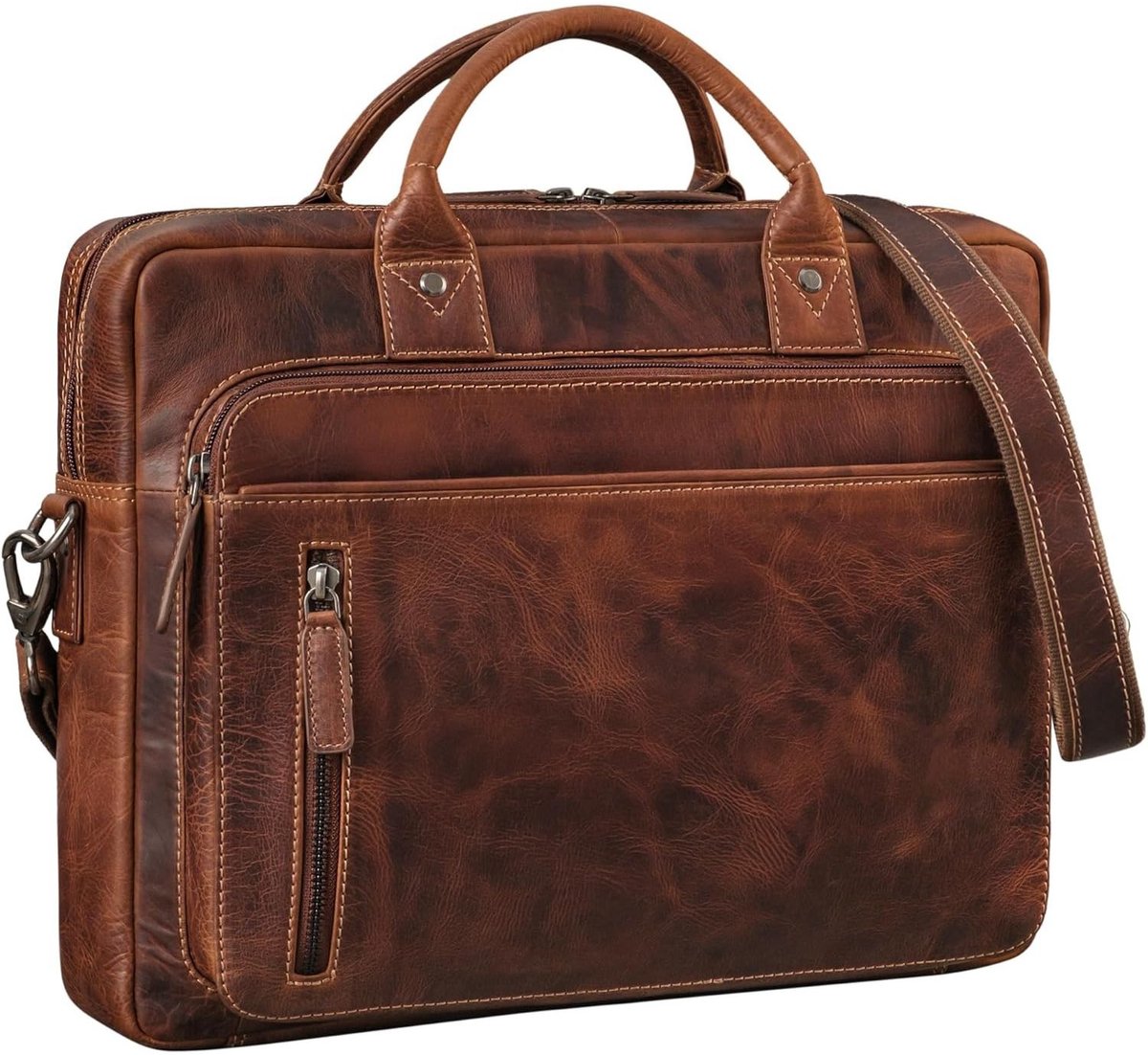 Leren Laptoptas - Laptoptas - Leren Tas - Luxe Leren Laptoptas - Werktas - Schoudertas - Business Tas - Leren Business Tas - 14 inch - Bruin- van Imperatoris