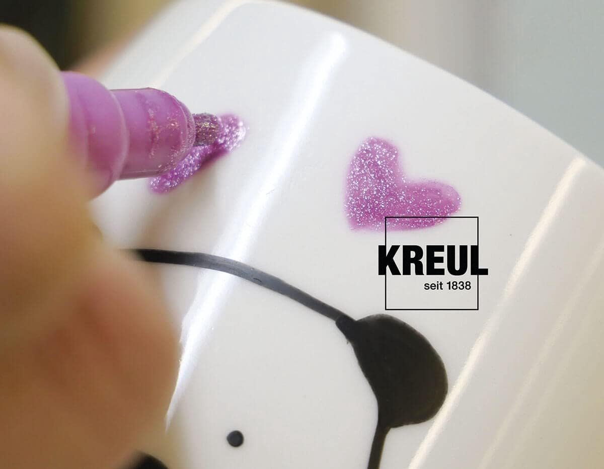 Porselein en Glas Stift - Keramiek Marker Glitter - Decoreren van Objecten - Glitter Effect - 1-3 mm - Violet