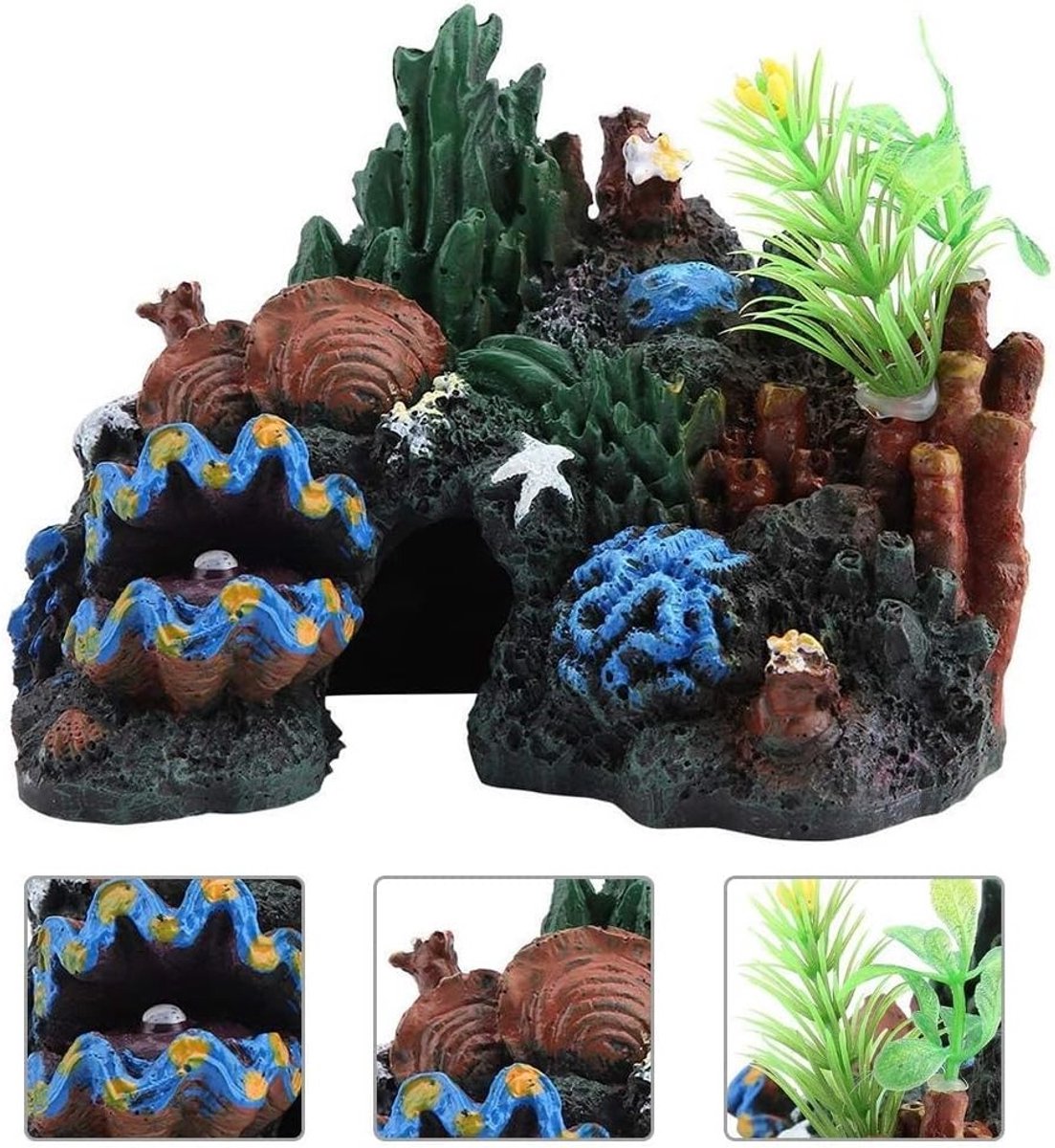 Kleurrijke Hars Koraal Grot Decoratie voor Zeevissen Aquarium met Berglandschap en Rotsen