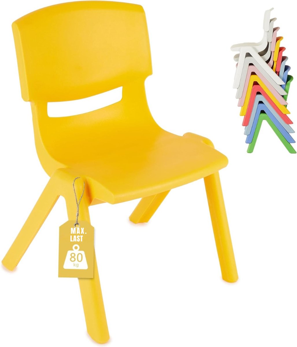 SVN® Peuterstoel - Kinderstoel - Peuter Stoel - tot 80 kg - Geel - 34cm x 36cm x 51cm