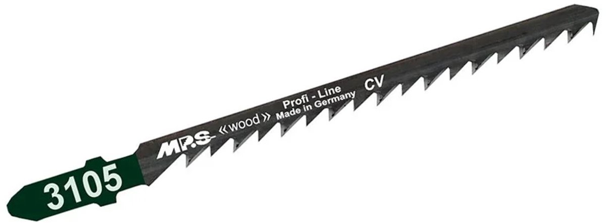 CV decoupeerzaagblad kruisgeslepen en gezet GL 100 mm VL 75 mm ZT 4,0 mm 6TPI voor precieze sneden in hout en plastic 5er pack