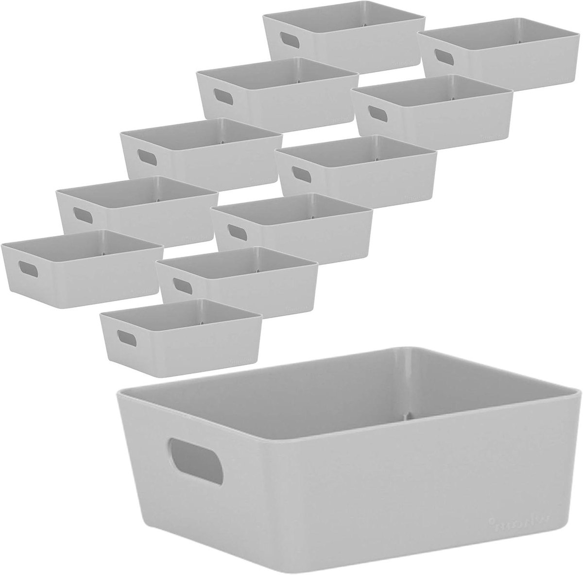 Opbergbox Set - Lade Organizer - Laden Ordenen - Stabiele Wanddikte - 15x15x6 cm - Grijs