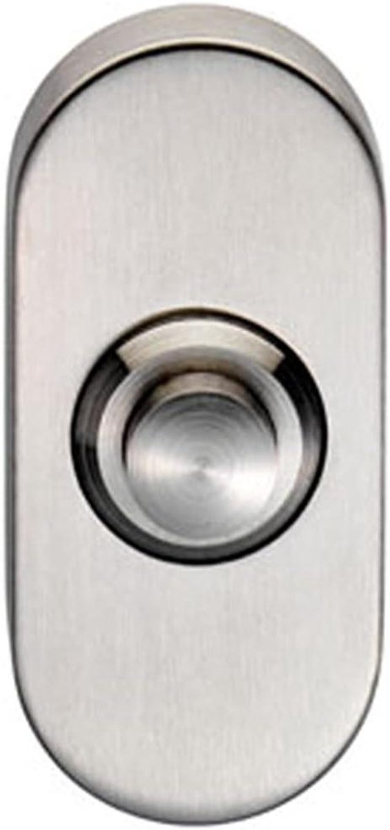 Decoratieve deurbel cover - Drukknop cap - Deur beveiliging - Satijn roestvrij staal - 64 x 30 mm - Roestvrij staal