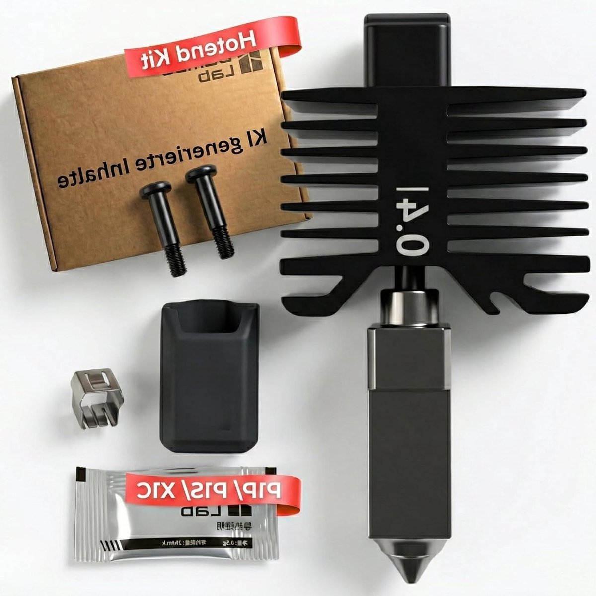 Hotend Kit - 3D Printer Mondstuk - Precisie Printen - Gehard Stalen Mondstuk - 0.4 mm - Zilver
