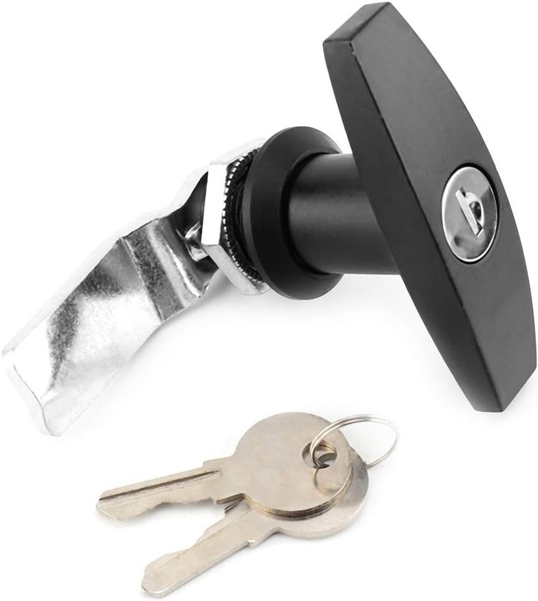 T-handle slot voor gereedschapskist, achtermontage, met sleutels voor caravan en luifel (zwart) - Veiligheid, duurzaamheid en gebruiksgemak