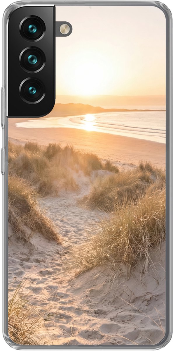 Telefoonhoesje Geschikt voor Samsung Galaxy S22 Plus hoesje - Duinen - Strand - Zee - Siliconen Telefoonhoesje Telefoonhoesje
