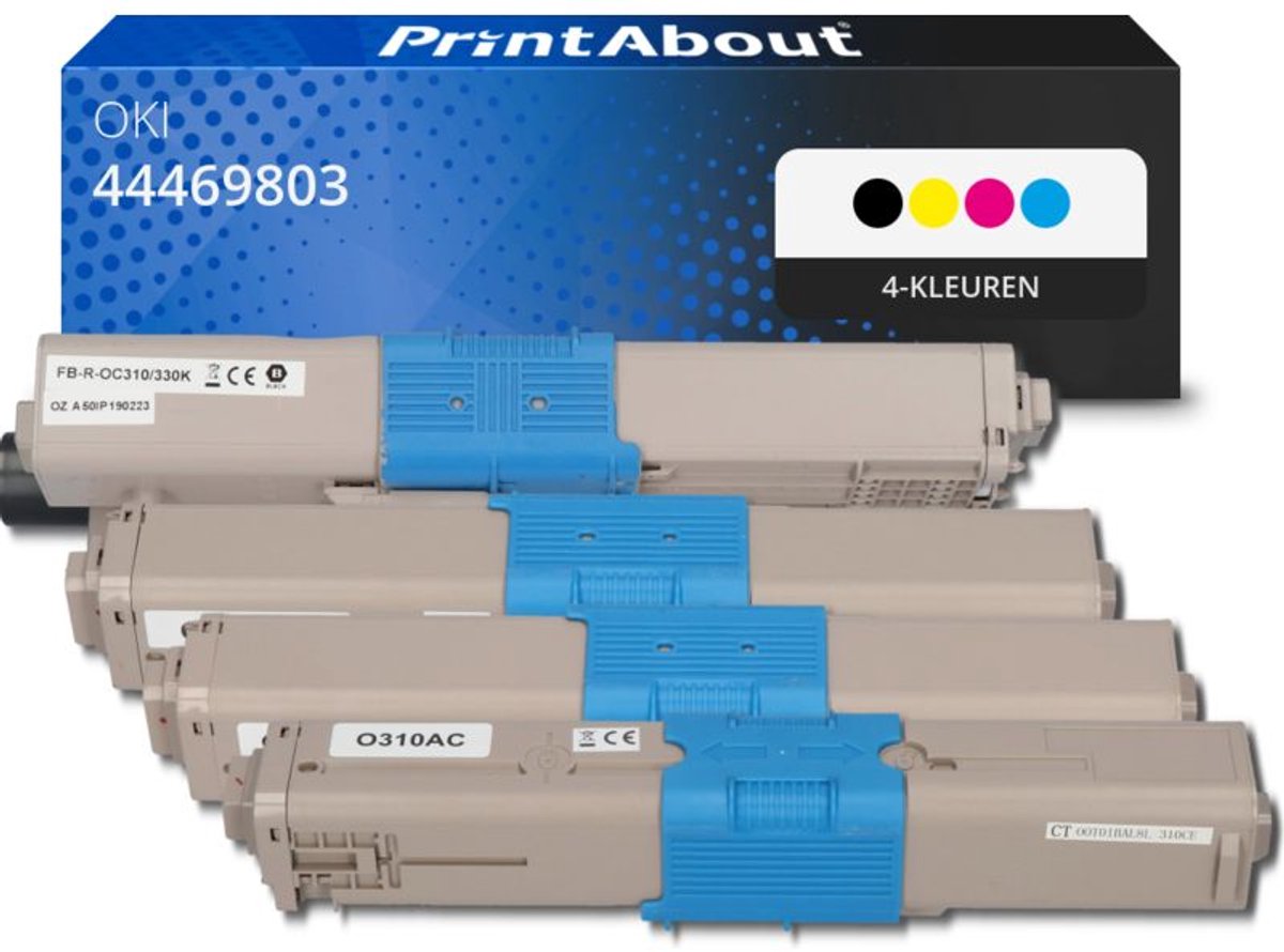 PrintAbout - Alternatief voor de OKI 44469803 / 4 Kleuren