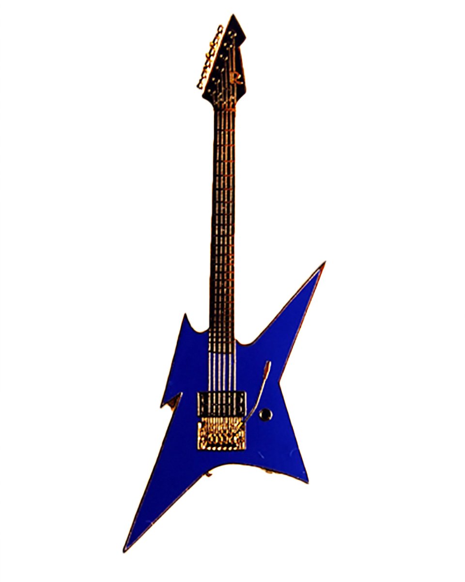 Music Gifts - Broche BC Rich Ironbird gitaar - Blauw - 24k Verguld