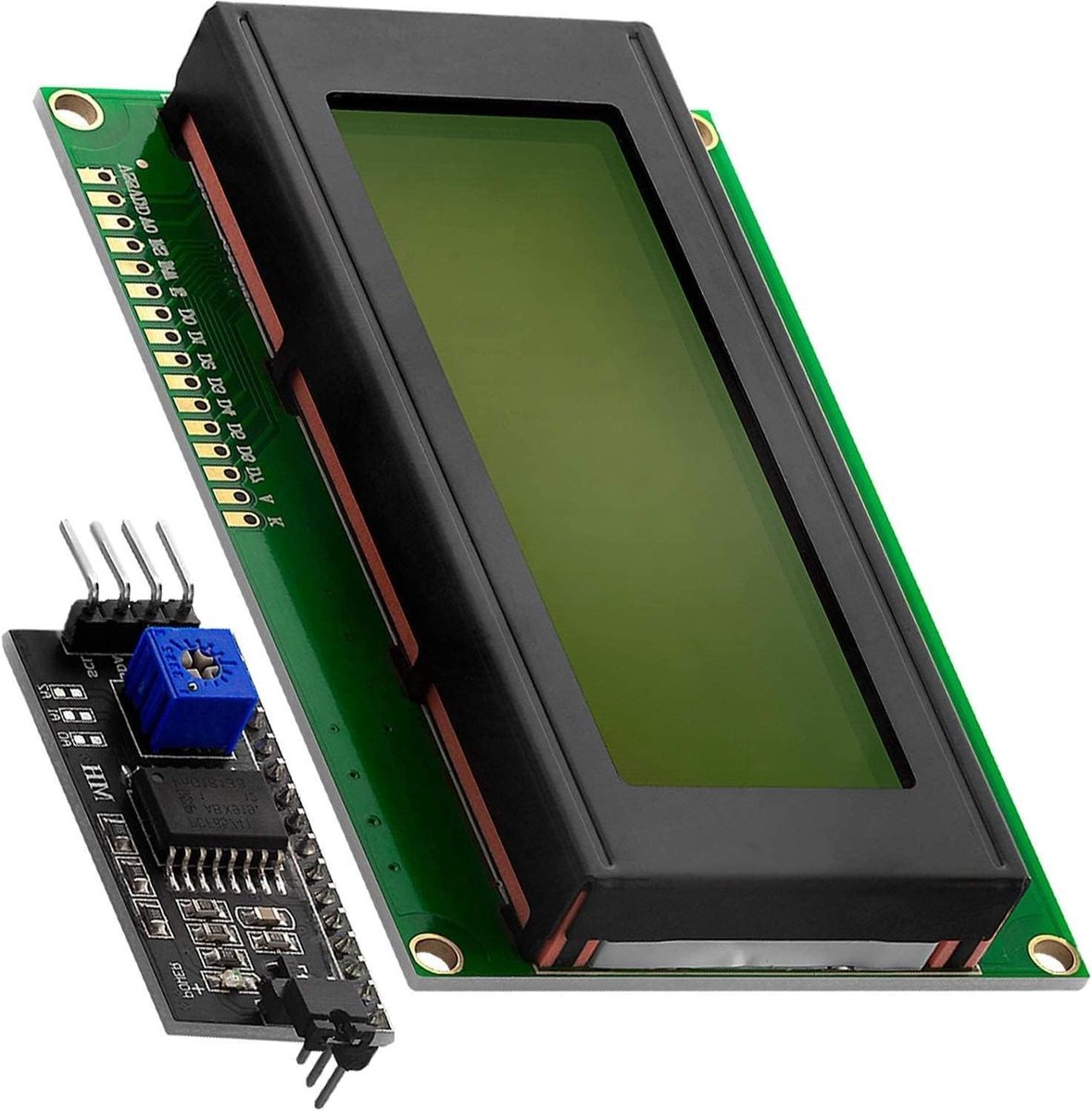 LCD Scherm Module - Tekst Display - Arduino Projecten - I2C Interface - 98x60x12mm - Groen