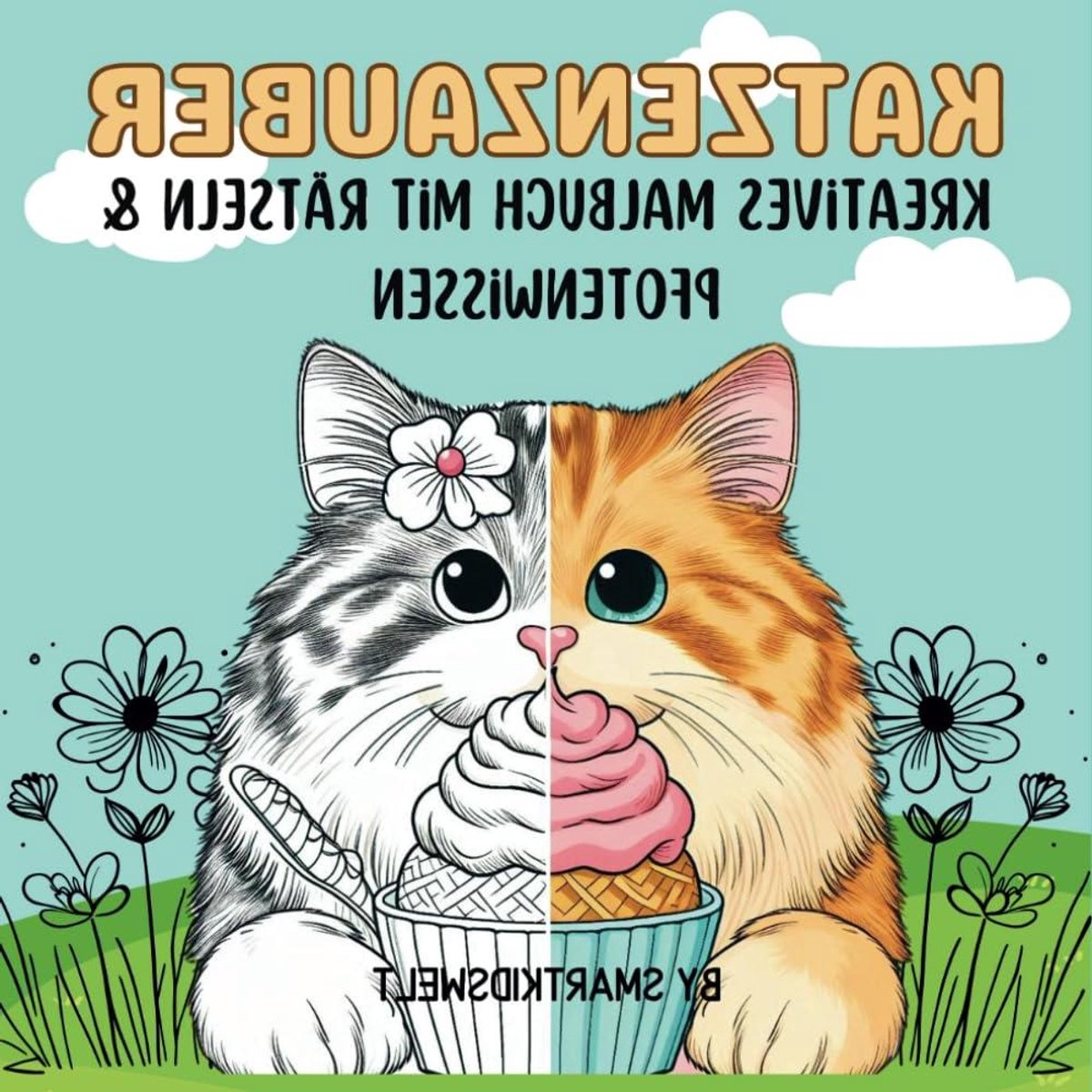 Katzen Malbuch - Kleurboek met Puzzels - Creatieve Bezigheid - Met Puzzels en Feiten - 21.59 x 21.59 cm