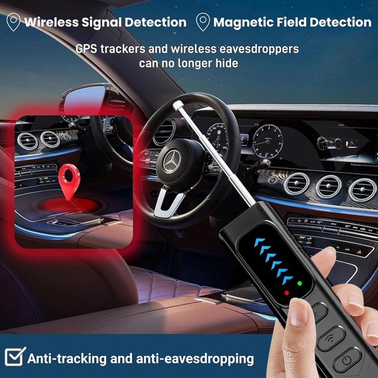 Hidden Camera Detectors,Anti-Spying Device,Portable GPS Tracker Detector and Bug Sweeper Device,Wireless Signal and RF Scanner,Hidden Camera Finder for Travel,Hotels,Home,Office,Car — afbeelding 4