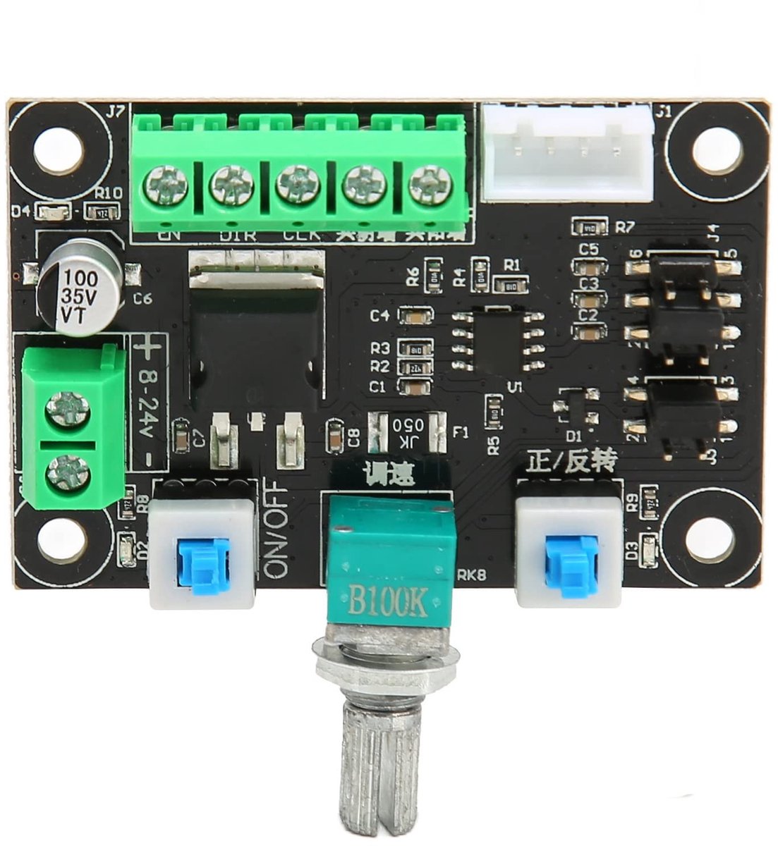 Allecto - Instelbare Stappenmotorcontroller - Stappenmotoraandrijving - Eenvoudige Snelheidsregelaar - Voorwaarts en Achterwaarts - PWM-pulssignaal...