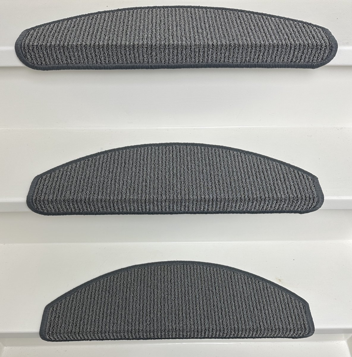 Elite Trapmatten - 13 stuks - vintage anti slip - licht grijs - 56x17x3,5cm - halve maantjes