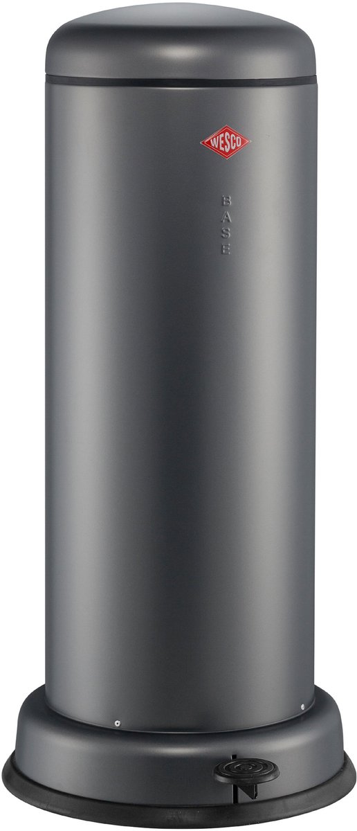 WESCO Big Baseboy Prullenbak met Soft Close | 30 Liter | Metaal - Mat grafiet | Pedaalemmer
