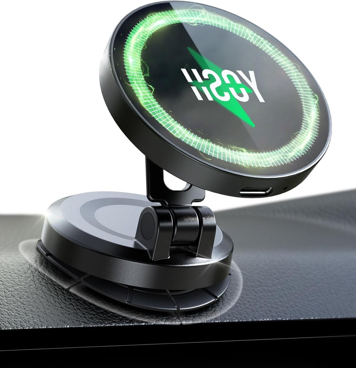Magnetische Draadloze Autolader met 15W Snelladen, Vouwbaar Ontwerp voor Dashboard, Geschikt voor iPhone en Samsung Smartphones