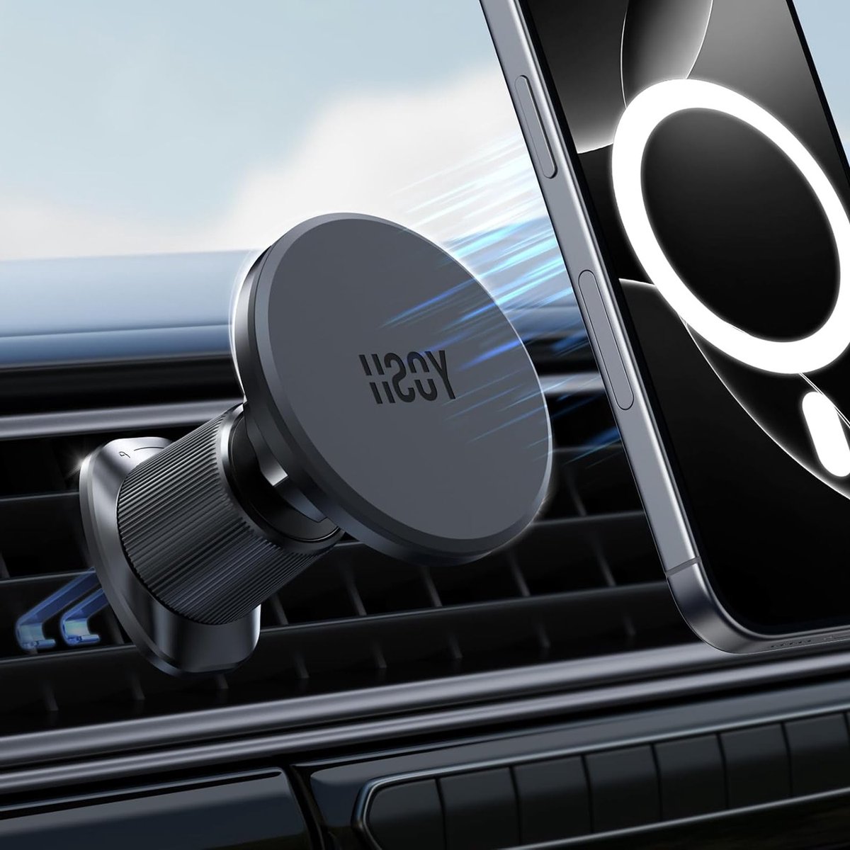 Magnetische Telefoonhouder voor Auto, 360° Draaibare Houder met Bimetalen Haak voor iPhone 16/15/14/13/12 en MagSafe Cases, Ideaal voor Veilig Navigeren en Handsfree Bellen