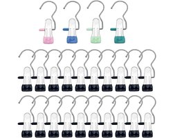 Kleerhanger Knijperhaken 24 Stuks Draagbare Metalen Knijperhanger, Roestvrijstalen Was Knijperclips, 360째 Draaibare Kleerhanger Knijperclips voor Broek Sokken Handdoek