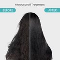 Vergelijking van haar voor en na Moroccanoil Treatment.