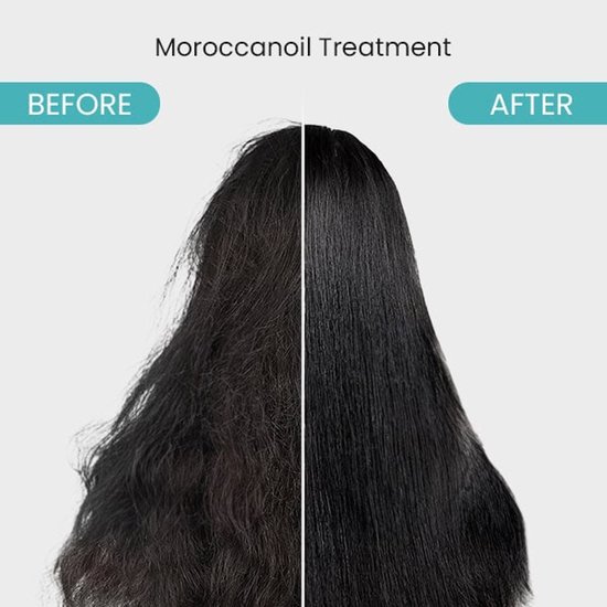 Vergelijking van haar voor en na Moroccanoil Treatment.