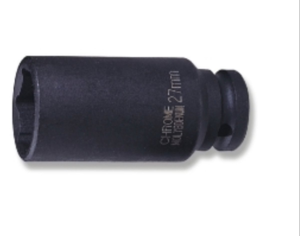 Jonnesway S03AD4113 Lange Krachtdop 1/2" - 13 mm - Zeskant - Chroom-Molybdeen Staal (Cr-Mo) - Voor Slagmoersleutel - Diep Model - DIN 3129 - 4719152103434