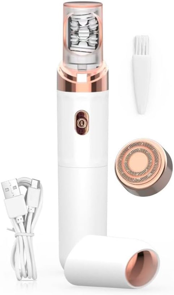 KZQ Epilerend Gezichtsset 2-in-1, Vrouwen Epilator Gezicht, Haarverwijderaar voor Vrouwen, Oplaadbaar via USB, Zacht en Effectief