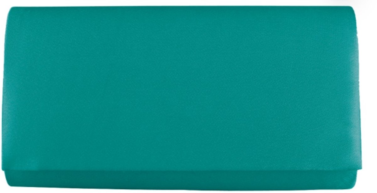 clutch dames prachtige groene kleur satijn bekleed luxe avondtas stijlvol feest elegant