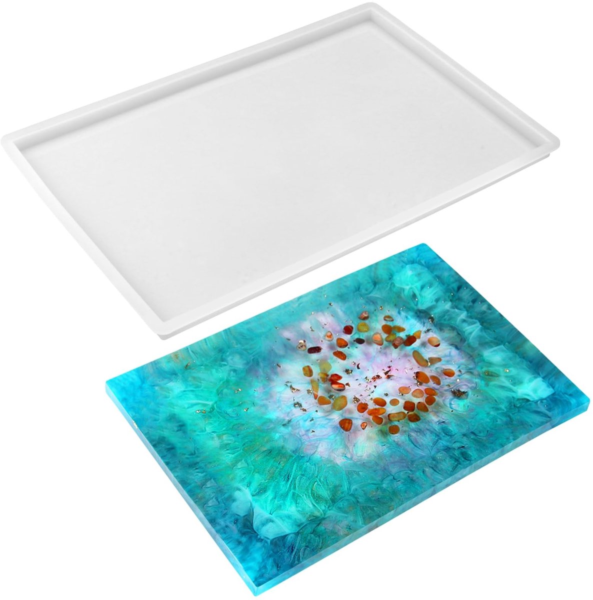 Allecto - Epoxyhar Mallen - Silicone Mallen voor Hars - Herbruikbaar en Milieuvriendelijk - Transparant - Tray Mallen - Geschikt voor Coasters en S...