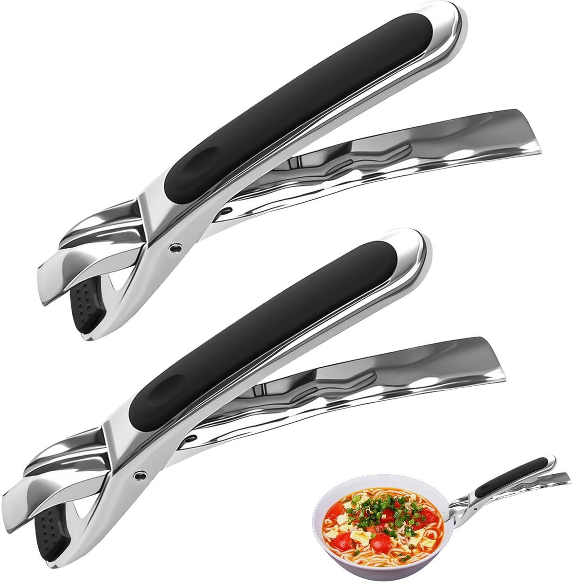Allecto - Oven tongs - Koken - Siliconen - Anti-slip handvat - Keukenaccessoire - Geschikt voor pannen en schalen - Zwart