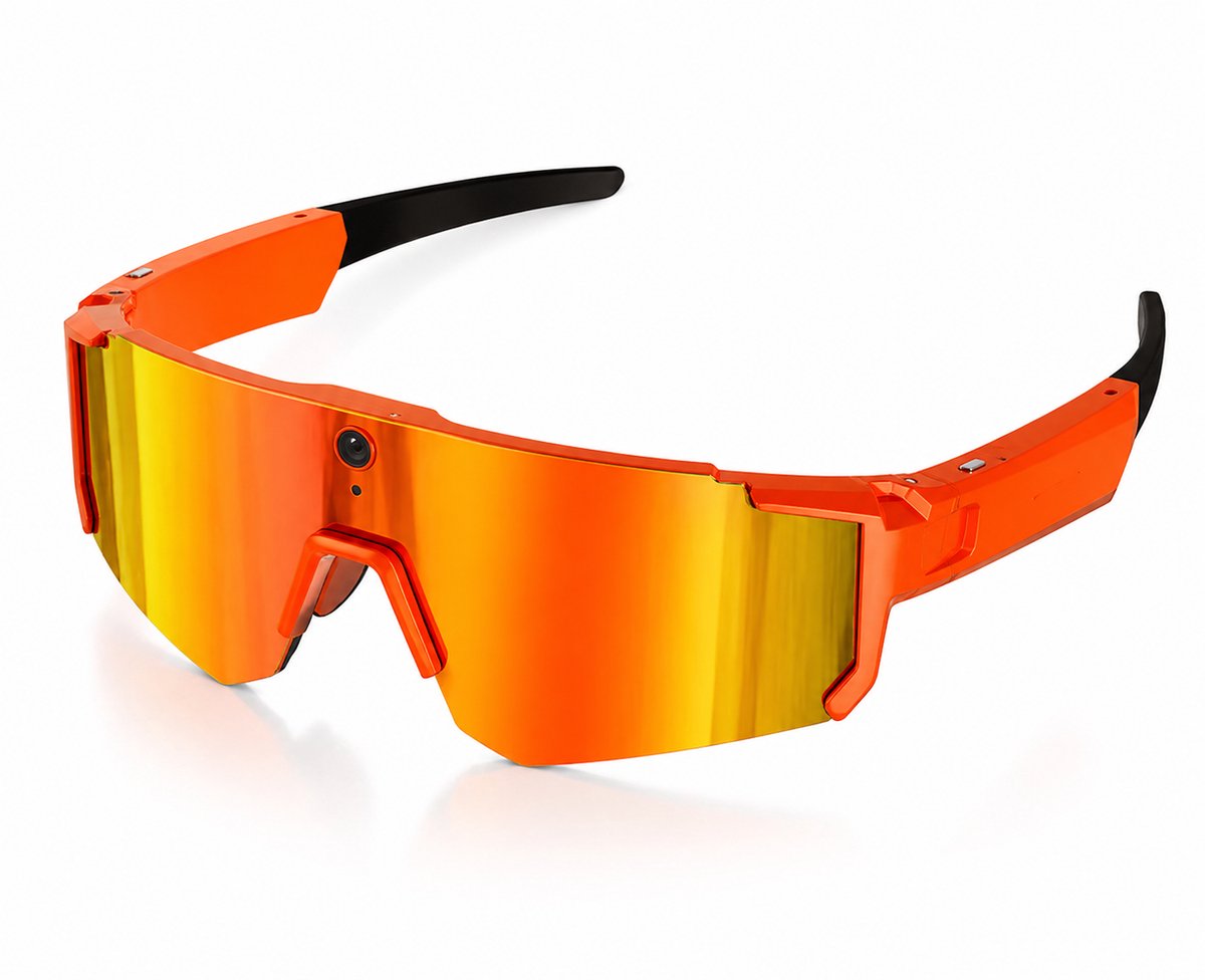 Pelor AI Vision Pro Fietsbril met Camera - Bluetooth Audio - Sportbril - Fietsbril - Zonnebril - HD Video - Surround sound - Oranje