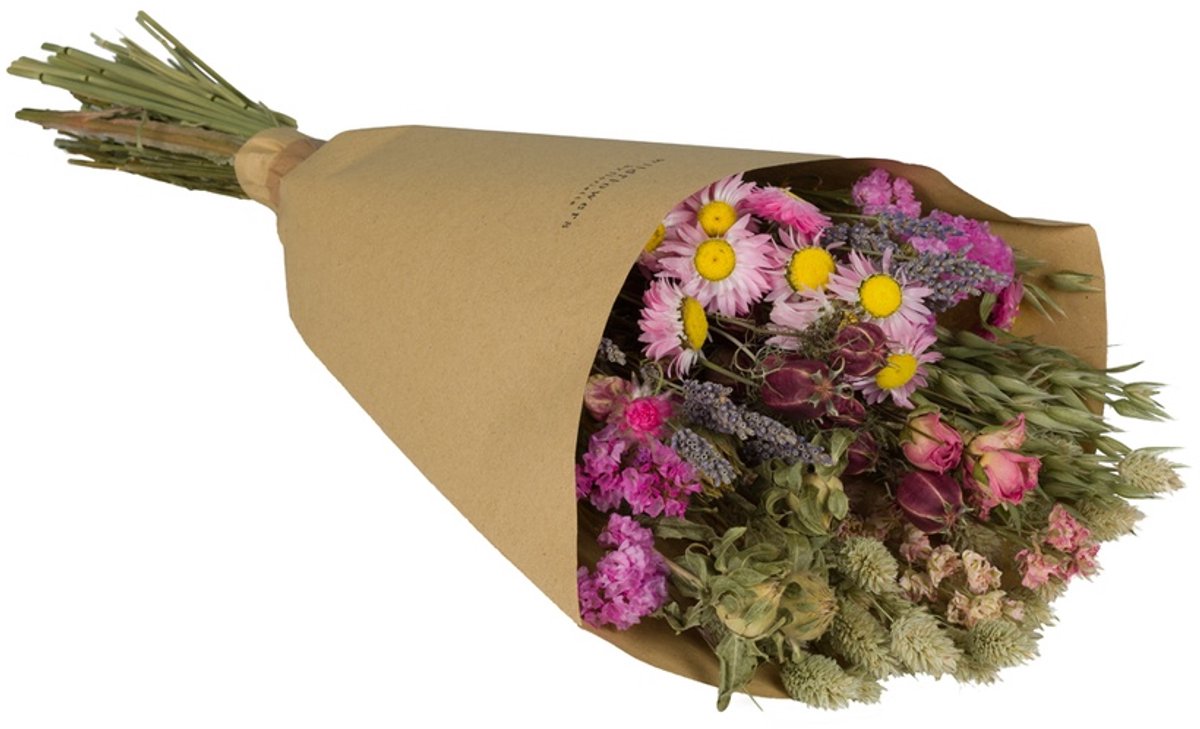 Wildflowers by Floriëtte Field Bouquet - Pink - Roze - 50 cm - Droogbloemen - Boeket