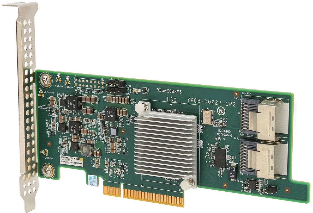 Allecto - PCI E X8 Array-kaart - SAS2308 - Hoge prestaties - Mini-interface - Voor 16T-schijven - Schijfarraykaart - Geschikt voor servers - Compac...