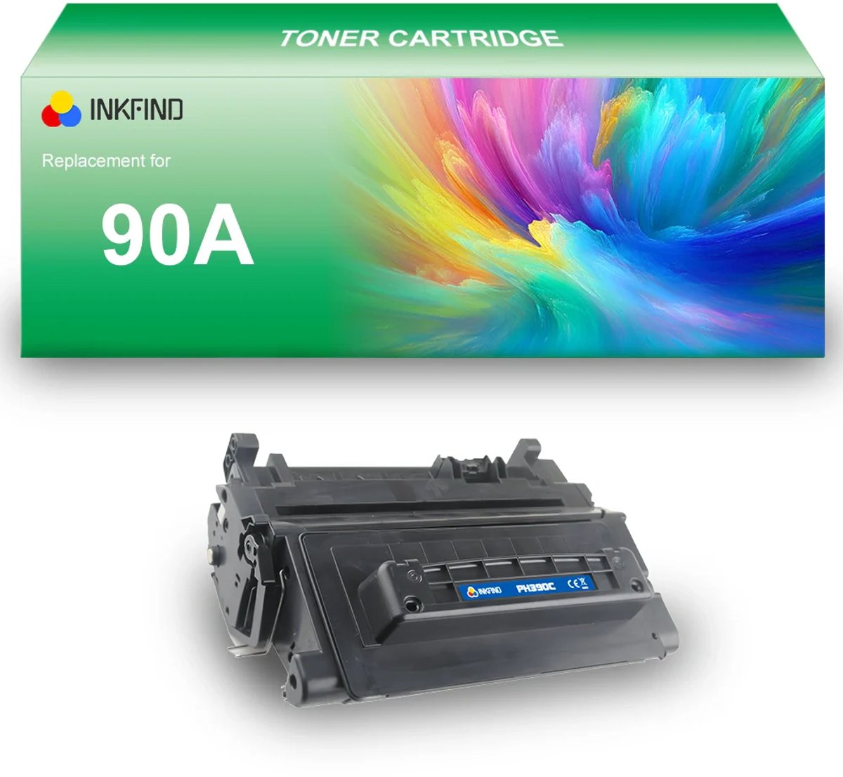 INKFIND 90A (CE390A) Tonercartridge compatibel met HP 90A CE390A - 1-pack Zwart