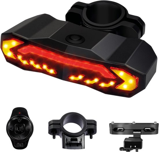 VIN® Richtingaanwijzer Fiets - Knipperlicht - Knipperlicht Draadloos - Fietsverlichting Met Afstandsbediening – USB Oplaadbaar – Waterdicht – Achterlicht Fiets