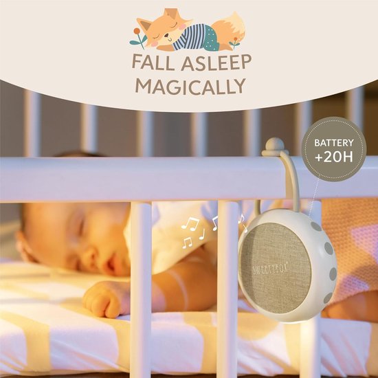 White Noise Machine Baby - 15 Geluiden met Nachtlampje, USB Oplaadbaar, Babyslaapliedjes en Witte Ruis , wit — afbeelding 4