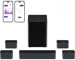 ULTIMEA Poseidon D80 Boom 7.1 Dolby Atmos soundbar met draadloze subwoofer en 4 surround speakers