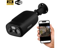 FINEX® Beveiligingscamera Draadloos Buiten – 2K Ultra HD – Solar Camera Met Nachtzicht – Buitencamera – Bewakingscamera voor Buiten – Beveiligingscamera Met WiFi en App – Zwart