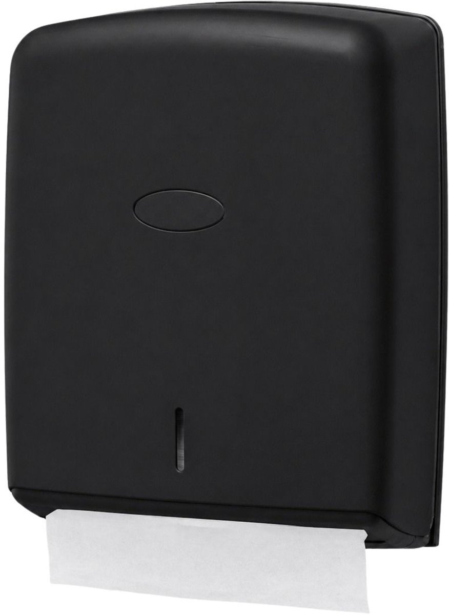 Papieren handdoek dispenser - ABS kunststof - Zwart - Z en V vouw - Blanco