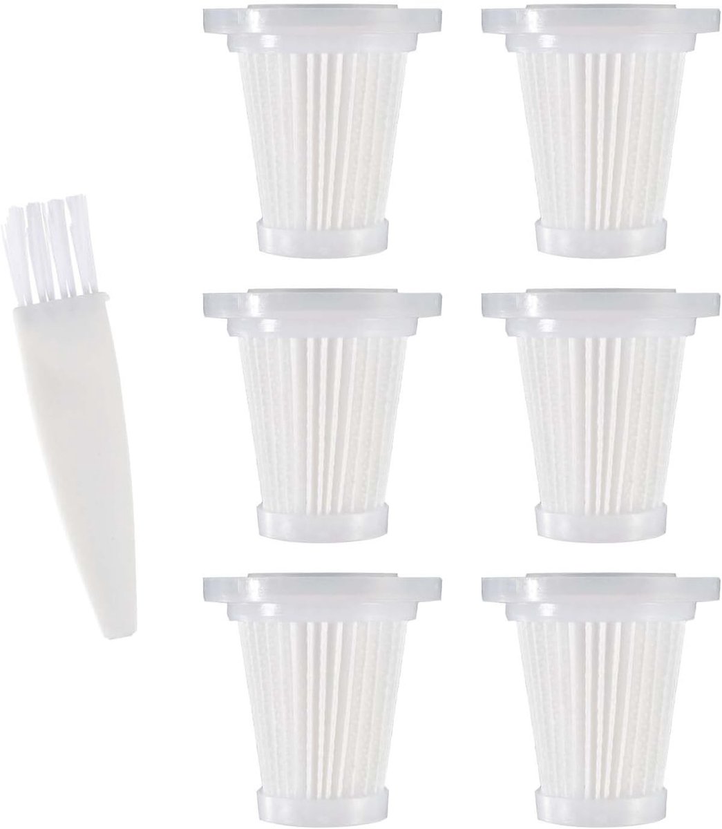 Set van 6 Wasbare HEPA Filters voor Draadloze Mini Handstofzuiger - Ideaal voor Auto en Thuisgebruik