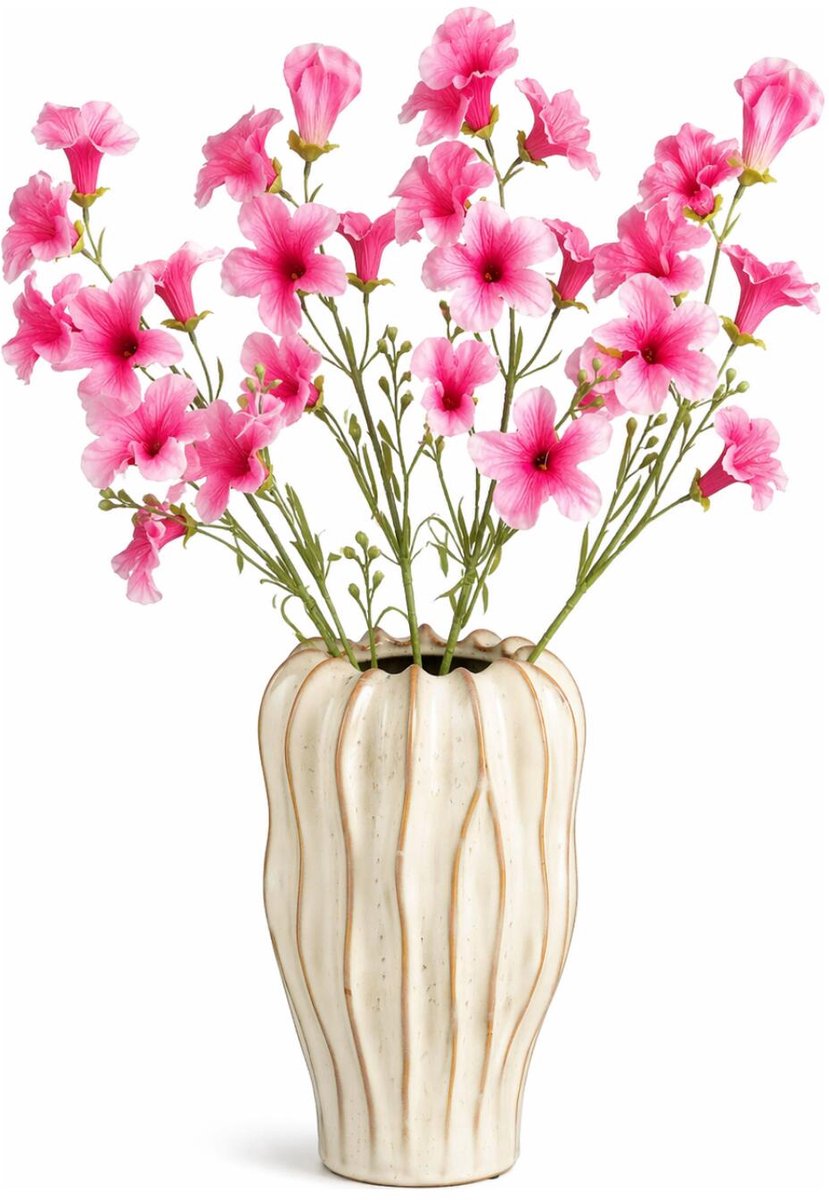 Mica Decorations Kunstbloem Petunia Floral - 5x - H89 cm - roze - kunststof - stelen kunstbloemen - boeket - rozen bloemetjes